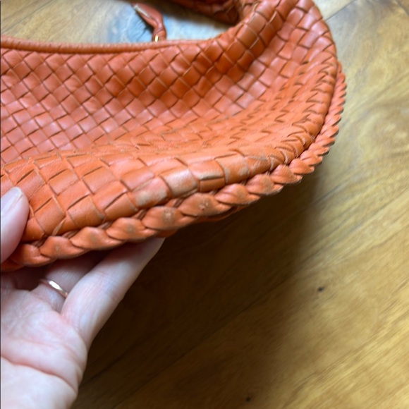 Bottega Veneta Intrecciato Orange Woven Hobo Bag - Picture 5 of 10